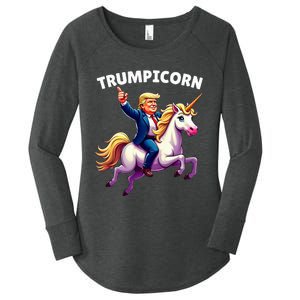 Trumpicorn Funny Donald Trump Unicorn President Halloween Women's Perfect Tri Tunic Long Sleeve Shirt