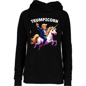 Trumpicorn Funny Donald Trump Unicorn President Halloween Womens Funnel Neck Pullover Hood