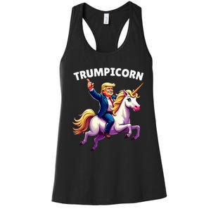 Trumpicorn Funny Donald Trump Unicorn President Halloween Women's Racerback Tank