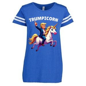 Trumpicorn Funny Donald Trump Unicorn President Halloween Enza Ladies Jersey Football T-Shirt