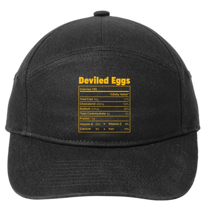 Thanksgiving Food Deviled Eggs Nutritional Facts 7-Panel Snapback Hat
