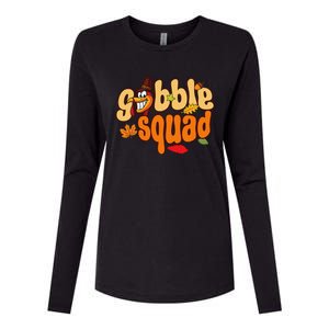 Thanksgiving Feast Design Turkey Squad Womens Cotton Relaxed Long Sleeve T-Shirt