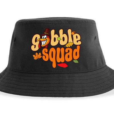 Thanksgiving Feast Design Turkey Squad Sustainable Bucket Hat