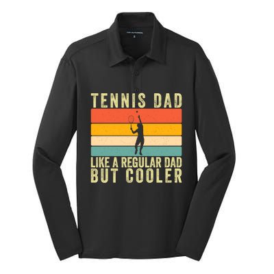 Tennis Father Design Father Day Tennis Dad Gift Silk Touch Performance Long Sleeve Polo