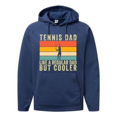 Tennis Father Design Father Day Tennis Dad Gift Performance Fleece Hoodie