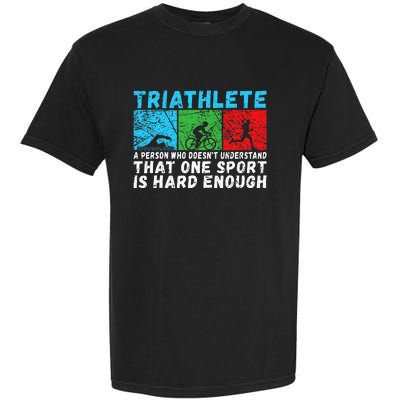 Triathlete Funny Definition Triathlon Garment-Dyed Heavyweight T-Shirt