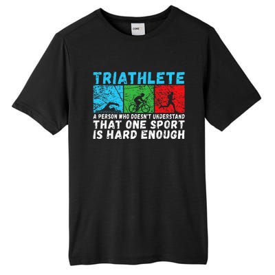 Triathlete Funny Definition Triathlon Tall Fusion ChromaSoft Performance T-Shirt