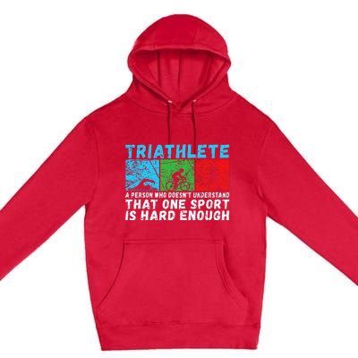 Triathlete Funny Definition Triathlon Premium Pullover Hoodie