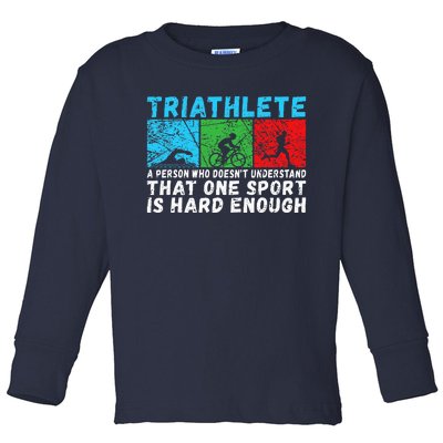 Triathlete Funny Definition Triathlon Toddler Long Sleeve Shirt