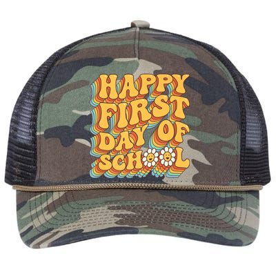 Teacher First Day School Back To School PreK Kindergarten Retro Rope Trucker Hat Cap