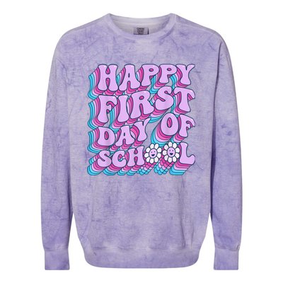 Teacher First Day School Back To School PreK Kindergarten Colorblast Crewneck Sweatshirt