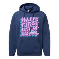 Teacher First Day School Back To School PreK Kindergarten Performance Fleece Hoodie