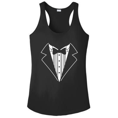 Tuxedo Fancy Dress Funny Ladies PosiCharge Competitor Racerback Tank