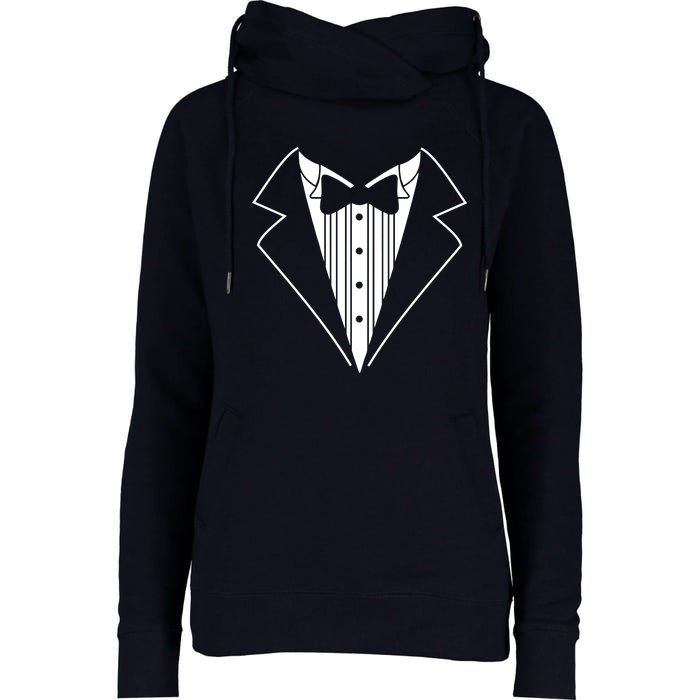 Tuxedo Fancy Dress Funny Womens Funnel Neck Pullover Hood