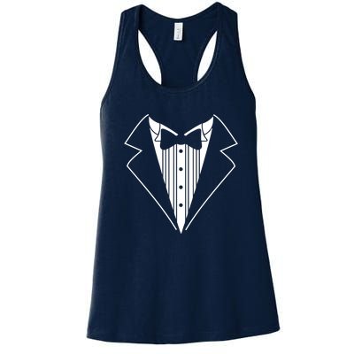 Tuxedo Fancy Dress Funny Women's Racerback Tank