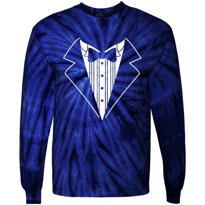 Tuxedo Fancy Dress Funny Tie-Dye Long Sleeve Shirt