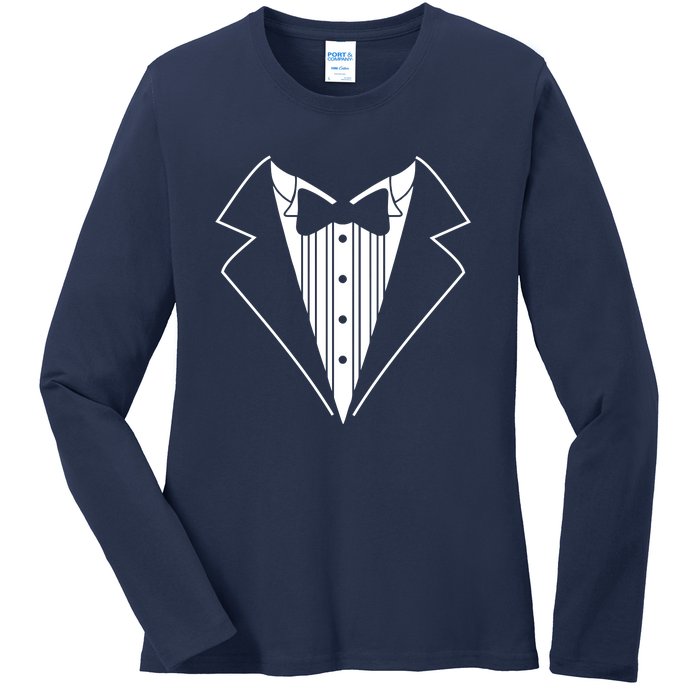 Tuxedo Fancy Dress Funny Ladies Long Sleeve Shirt