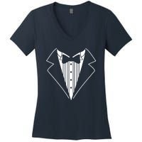 Tuxedo Fancy Dress Funny Women's V-Neck T-Shirt