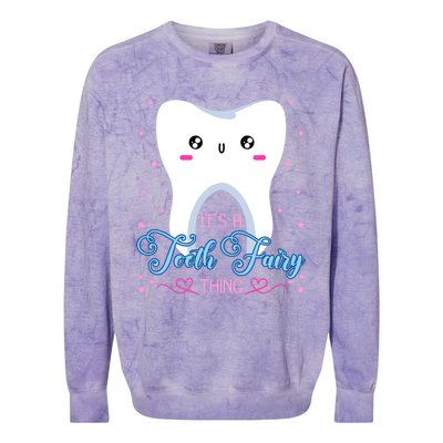 Tooth Fairy Dentists Dental Hygienist Oral Hygiene Gift Colorblast Crewneck Sweatshirt