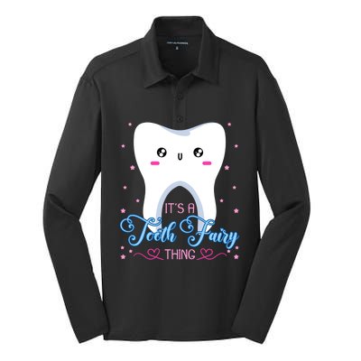 Tooth Fairy Dentists Dental Hygienist Oral Hygiene Gift Silk Touch Performance Long Sleeve Polo