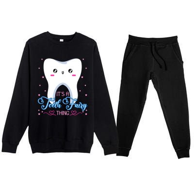 Tooth Fairy Dentists Dental Hygienist Oral Hygiene Gift Premium Crewneck Sweatsuit Set