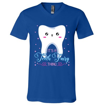 Tooth Fairy Dentists Dental Hygienist Oral Hygiene Gift V-Neck T-Shirt