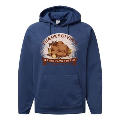 Thanksgiving Family Drama Funny Performance Fleece Hoodie