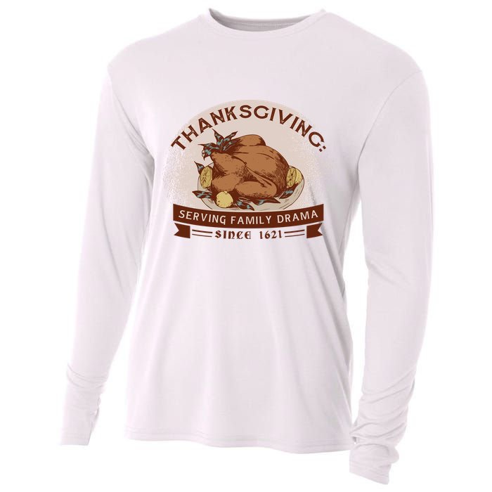 Thanksgiving Family Drama Funny Cooling Performance Long Sleeve Crew