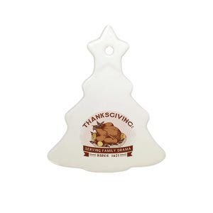 Thanksgiving Family Drama Funny Ceramic Tree Ornament