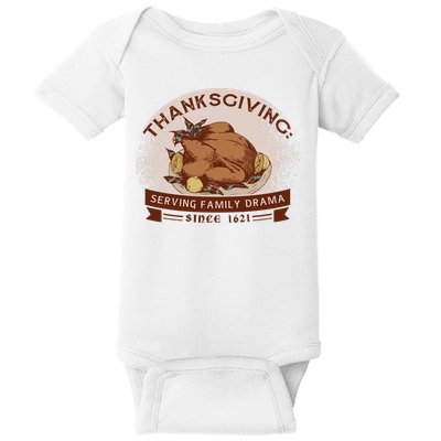 Thanksgiving Family Drama Funny Baby Bodysuit