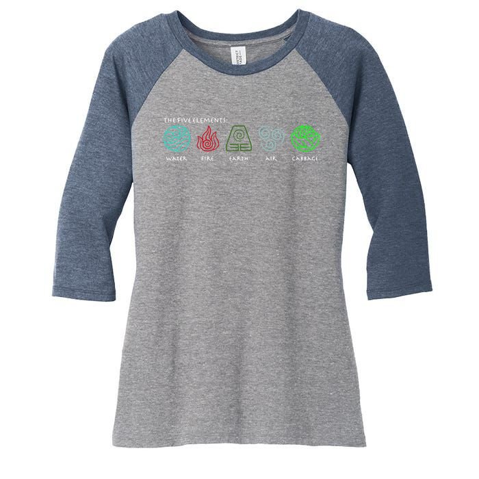 The Five Elements Avatar Women's Tri-Blend 3/4-Sleeve Raglan Shirt