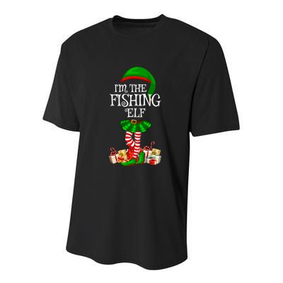 The Fishing Elf Christmas Matching Family Elf Xmas Gift Youth Performance Sprint T-Shirt