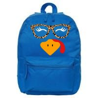 Turkey Face Eyelashe Leopard Glasses Thanksgiving Gift 16 in Basic Backpack