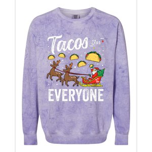 Tacos For Everyone Christmas Taco Funny Xmas Santa Colorblast Crewneck Sweatshirt