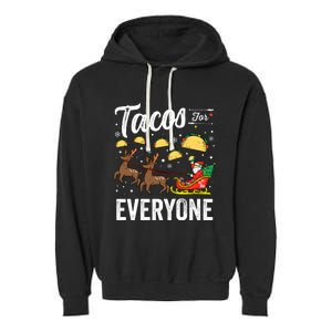 Tacos For Everyone Christmas Taco Funny Xmas Santa Garment-Dyed Fleece Hoodie