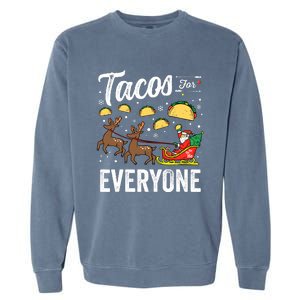 Tacos For Everyone Christmas Taco Funny Xmas Santa Garment-Dyed Sweatshirt