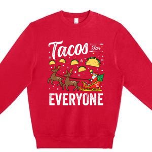 Tacos For Everyone Christmas Taco Funny Xmas Santa Premium Crewneck Sweatshirt