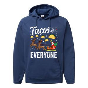 Tacos For Everyone Christmas Taco Funny Xmas Santa Performance Fleece Hoodie