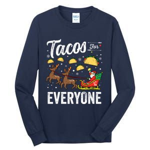 Tacos For Everyone Christmas Taco Funny Xmas Santa Tall Long Sleeve T-Shirt