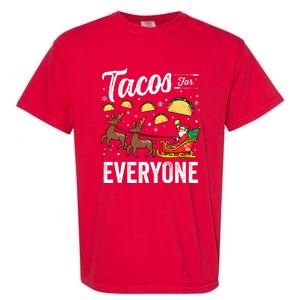 Tacos For Everyone Christmas Taco Funny Xmas Santa Garment-Dyed Heavyweight T-Shirt