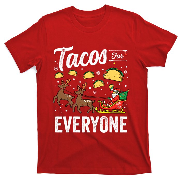 Tacos For Everyone Christmas Taco Funny Xmas Santa T-Shirt