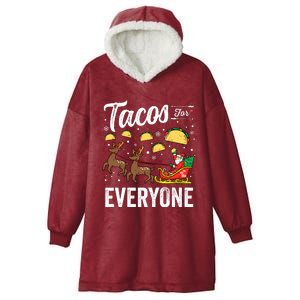 Tacos For Everyone Christmas Taco Funny Xmas Santa Hooded Wearable Blanket