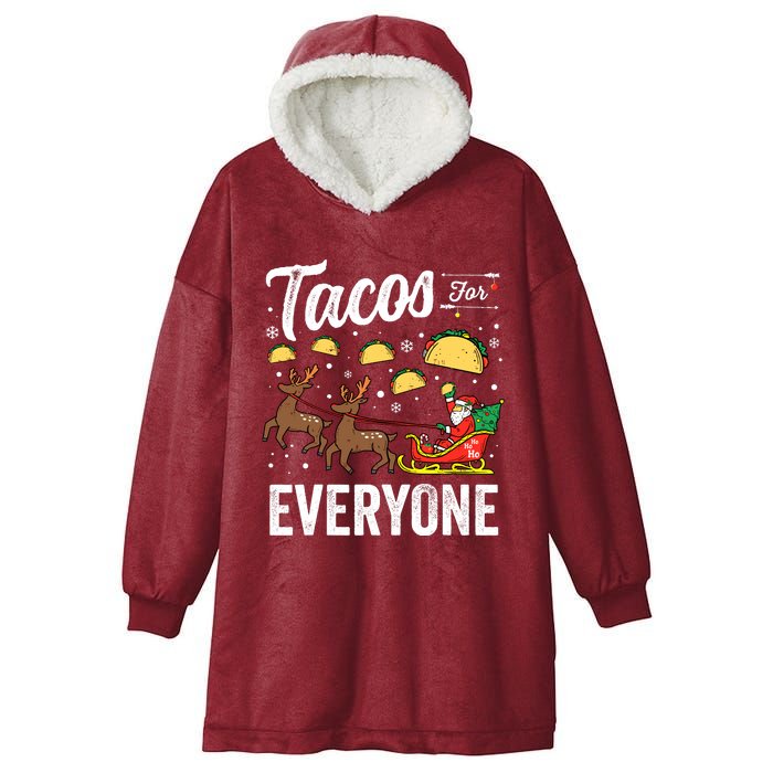 Tacos For Everyone Christmas Taco Funny Xmas Santa Hooded Wearable Blanket