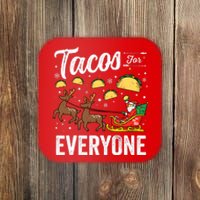 Tacos For Everyone Christmas Taco Funny Xmas Santa Coaster