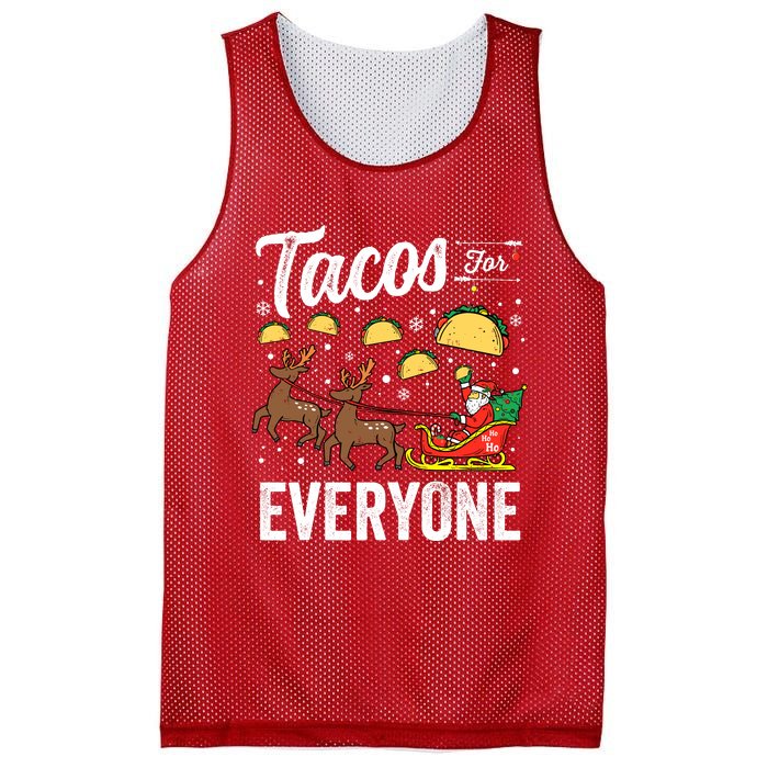 Tacos For Everyone Christmas Taco Funny Xmas Santa Mesh Reversible Basketball Jersey Tank