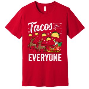 Tacos For Everyone Christmas Taco Funny Xmas Santa Premium T-Shirt