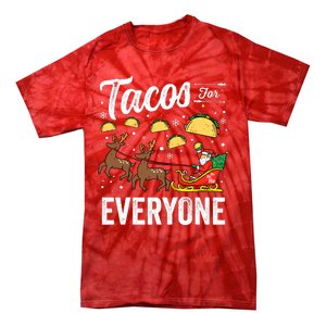 Tacos For Everyone Christmas Taco Funny Xmas Santa Tie-Dye T-Shirt