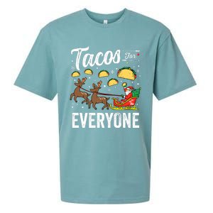 Tacos For Everyone Christmas Taco Funny Xmas Santa Sueded Cloud Jersey T-Shirt