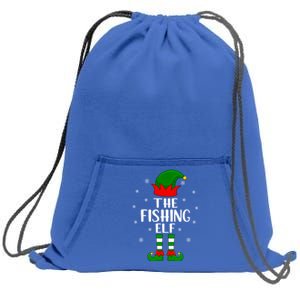 The Fishing Elf Christmas Party Matching Family Xmas Gift Sweatshirt Cinch Pack Bag