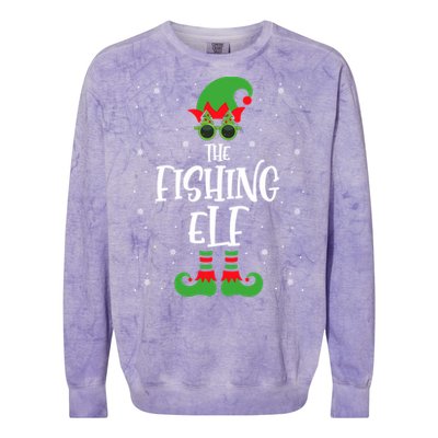 The Fishing Elf Funny Christmas Elf Fisher Fishing Family Meaningful Gift Colorblast Crewneck Sweatshirt